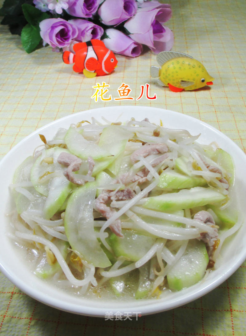 Lean Pork Shreds and Mung Bean Sprouts Stir-fried Night Blossoms recipe