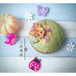 Three-color Steamed Cake recipe