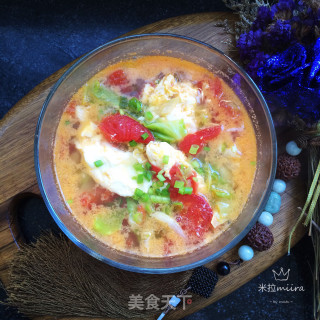 Cabbage Tomato Egg Soup recipe