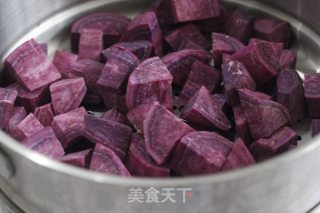 Purple Sweet Potato Sago Roll recipe