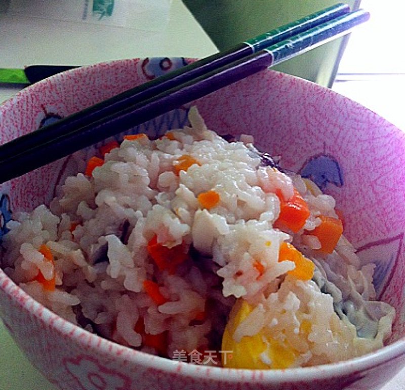 Lunch for One Person: Shiitake Mixed Rice + Garlic Spinach recipe