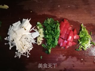 Enoki Mushroom and Mustard Egg Drop Soup recipe