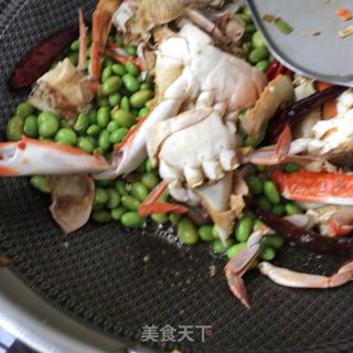 Fried Sea Crab with Edamame recipe