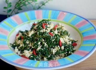 #春食野菜香# Stir-fried Tofu with Wolfberry Seedlings recipe