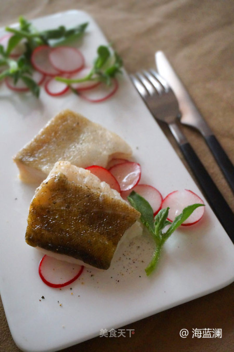 Fried Cod with Ice Grass Salad recipe
