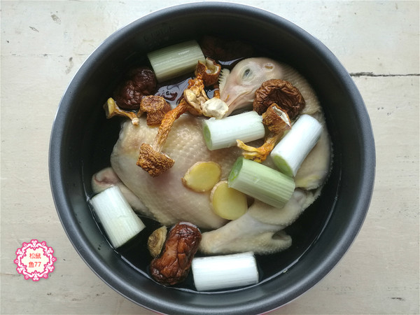 Agaricus and Fresh Chicken Soup recipe