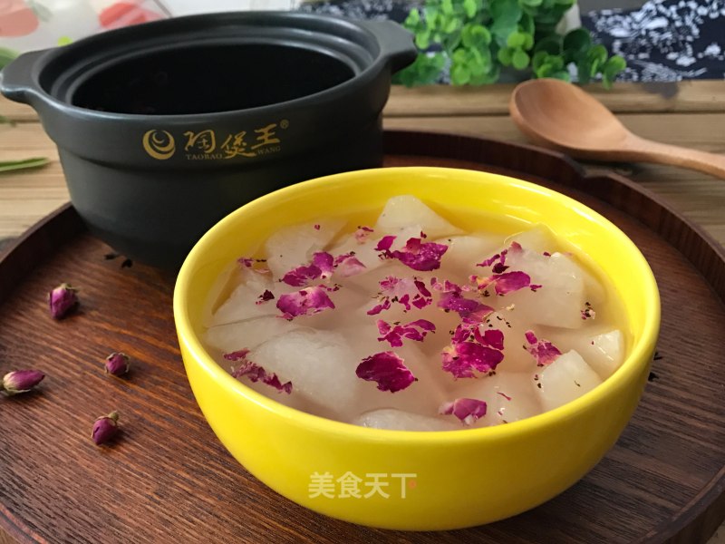 #一碗好汤#stewed Pear with Rock Sugar and Rose