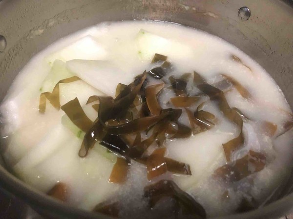 Winter Melon Seaweed Salted Pork Knuckle Soup recipe