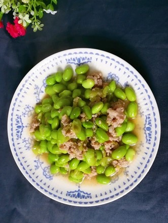 Roasted Edamame with Minced Meat recipe