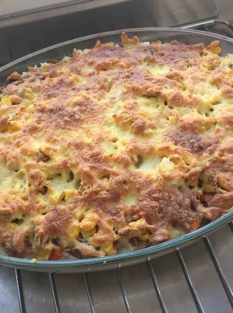 Baked Rice with Double Cheese recipe