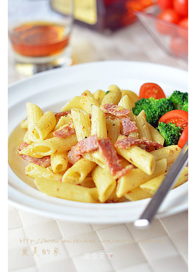 Convenient and Delicious Pasta without Frying White Sauce-bacon White Sauce Pasta recipe