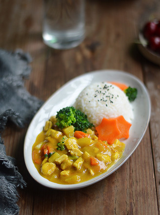 Potato Curry Chicken with Rice recipe