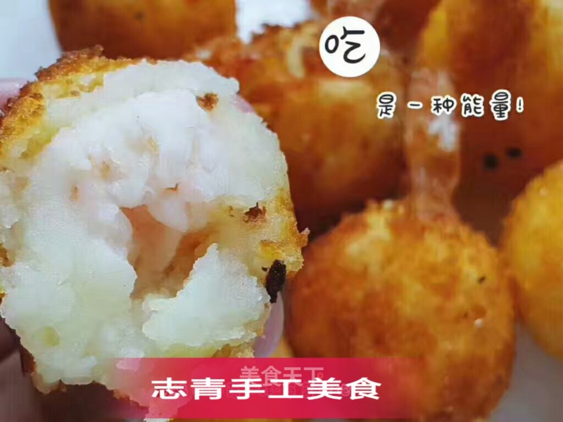 Shrimp Balls with Crispy Outside and Tender Inside (fruit Version) recipe