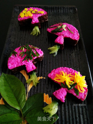 Plum, Orchid, Bamboo and Chrysanthemum [flower Sushi] recipe