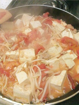 Boiled Tofu with Tomato Minced Meat recipe