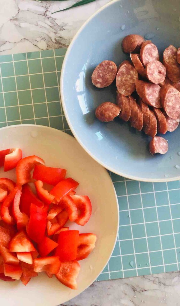 Beef Sausage with Red Pepper recipe