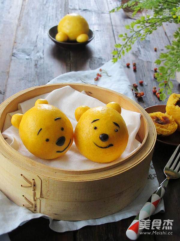 Winnie The Pooh Bean Paste Bun recipe