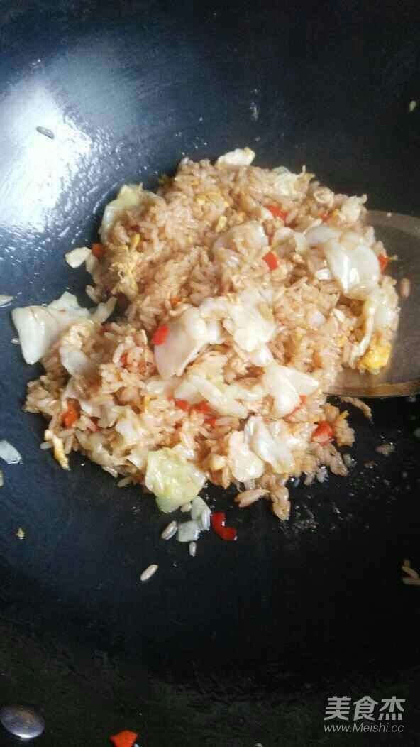 Fried Rice with Chopped Pepper, Cabbage and Egg recipe