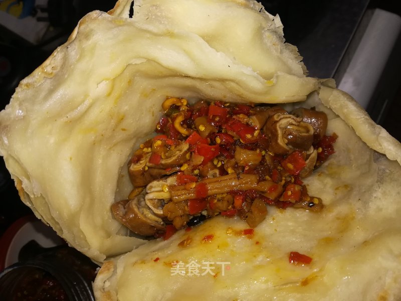 Breakfast, Flatbread with Sausage, Hunan Chopped Pepper Pickle recipe
