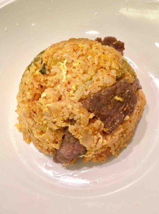 Spicy Cabbage Beef Fried Rice recipe