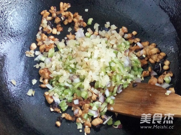 Fried Rice with Chicken Tempeh and Mustard Greens recipe