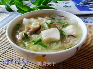 Chicken Shredded Cabbage Tofu Soup recipe