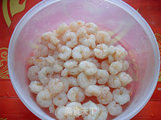 Fried Shrimp with Sliced Hibiscus Melon recipe