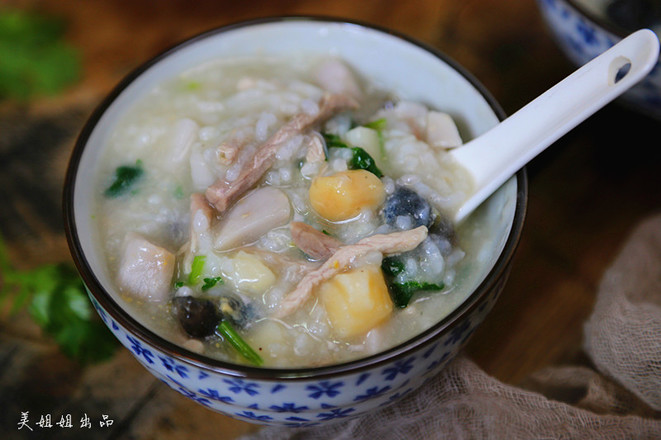 Congee with Scallops, Preserved Egg and Lean Meat recipe