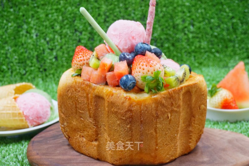 #柏翠大赛# Fruits of Midsummer~ Ice Cream Toast recipe