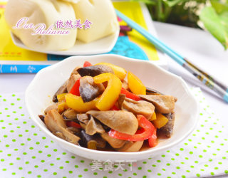 Vegetarian Dishes are Also Nutritious--sweet Pepper and Straw Mushrooms recipe