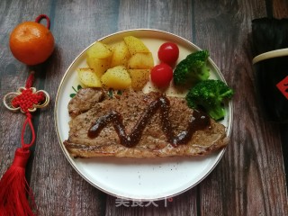 Broccoli Potato Black Pepper Steak recipe