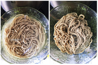 Soba Noodles Mixed with Colorful Vegetables and Golden Summer Porridge recipe