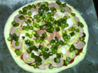 Ham, Bacon and Vegetable Pizza (refrigerated Dough) recipe