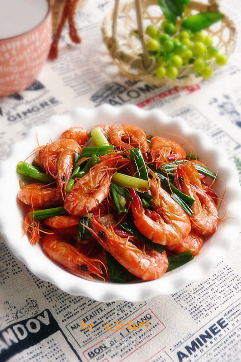 Stir-fried Shrimp with Scallions recipe