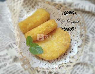 Fried Glutinous Rice Cake with Bread Crumbs recipe