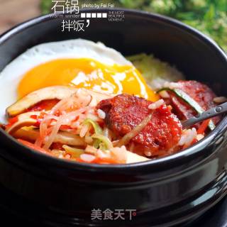 Bibimbap with Chinese Sausage recipe