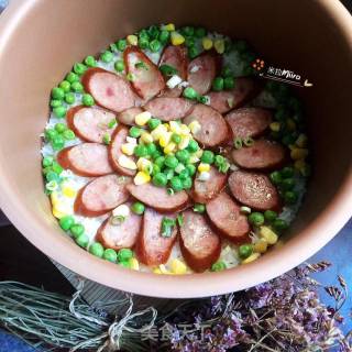 Low-fat Red Sausage Stewed Rice recipe