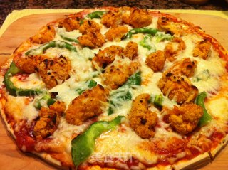 Home Made Ham Chicken Rice Cracker Pizza recipe