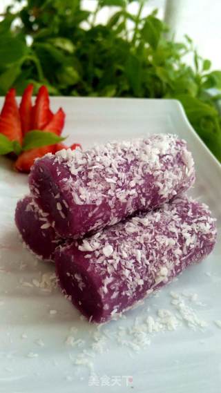 #aca烤明星大赛#purple Sweet Potato Rice Cake recipe