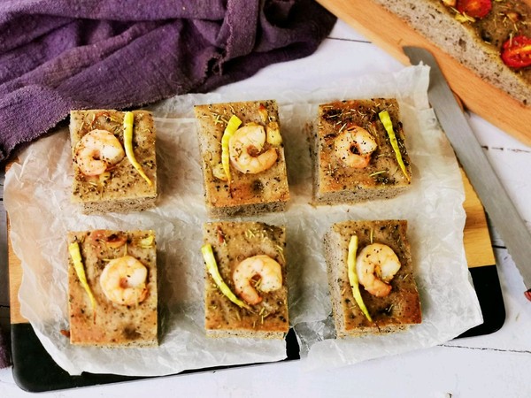 Asparagus and Shrimp Focaccia recipe