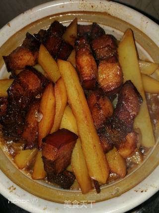 Braised Pork and Potato Chips recipe