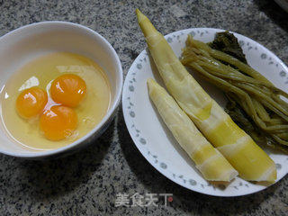 Scrambled Eggs with Pickled Vegetables and Bamboo Shoots recipe