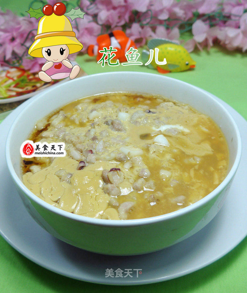 Steamed Minced Pork with Egg and Squid recipe