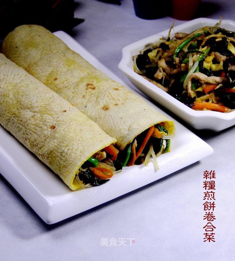 Seasonal Home-cooked Rice "pancake Rolls with Vegetables" recipe