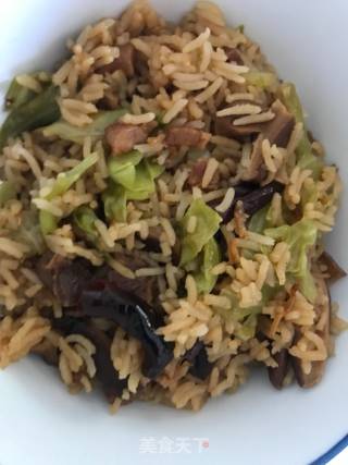 Mushroom and Fish Dried Salted Rice recipe