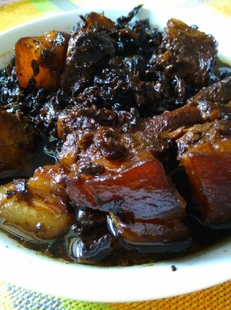 Pork with Dried Vegetables and Plum recipe