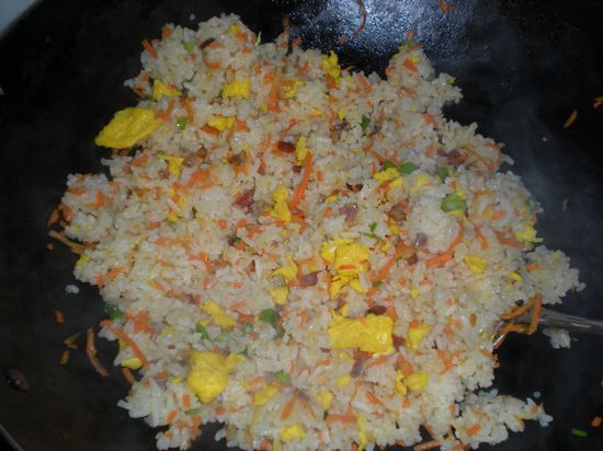 Sausage Carrot Egg Fried Rice recipe