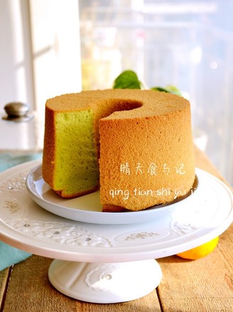 A Touch of Spring in Winter-spinach Chiffon Cake! recipe