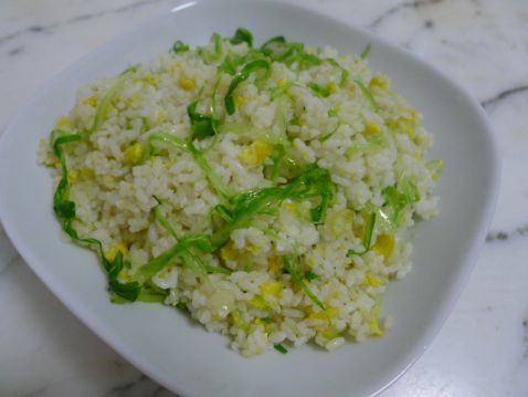 Fried Rice with Shredded Lettuce and Egg recipe
