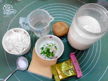 Natural Fermented Potato Cheese Chive Bread recipe